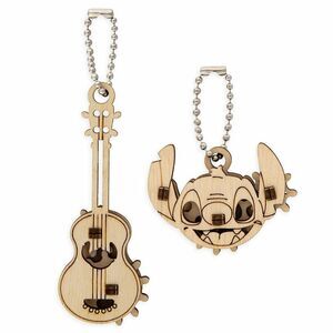 New Disney Parks UGears Stitch 2 Wooden Puzzle Keychains Mechanical Puzzle